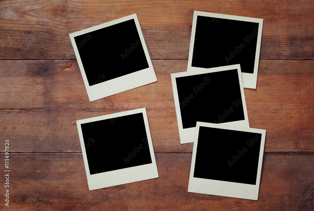 top view of blank instant photos album top view of blank instant photos album