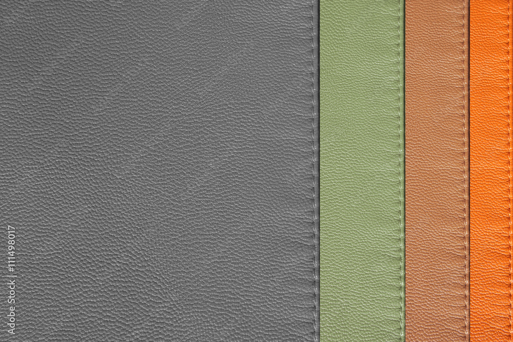 Fototapeta premium Samples of leather with stitching 
