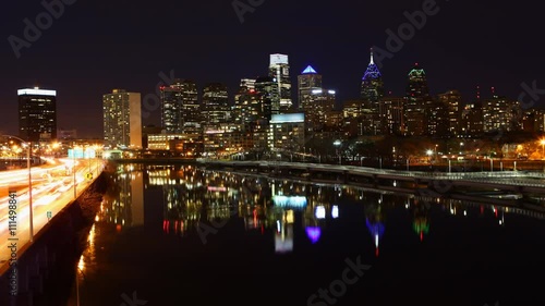 Wallpaper Mural 4K UltraHd Traffic flows in a timelapse of the Philadelphia City center Torontodigital.ca