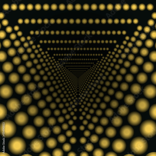 Abstract geometric background with glowing circles receding into the distance.