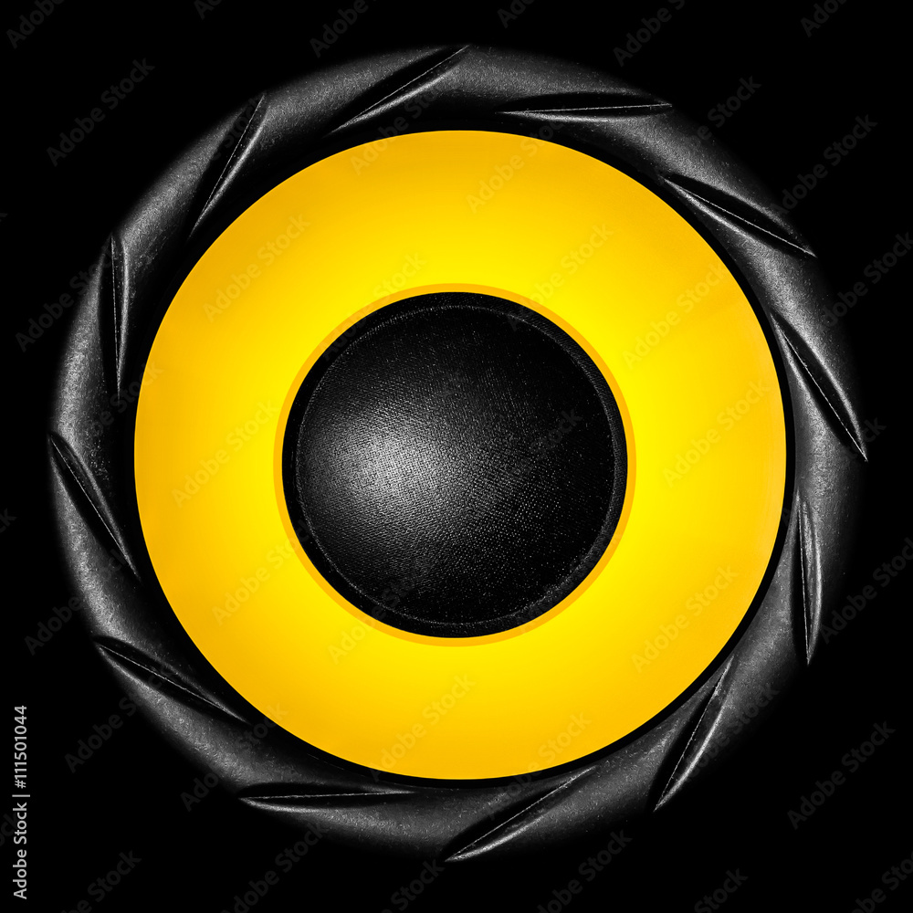 Yellow audio speaker Yellow audio speaker