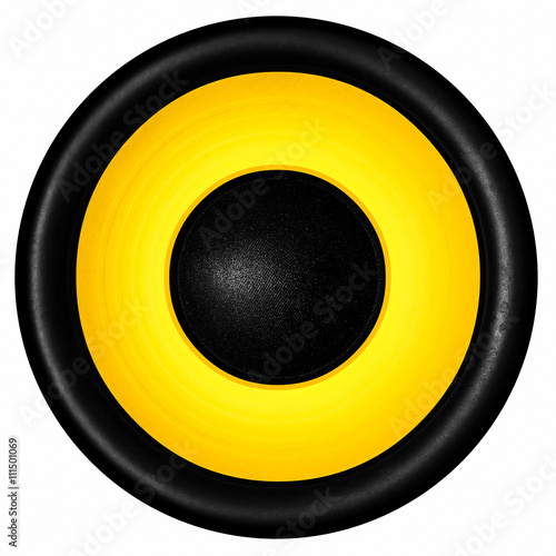 Yellow audio speaker