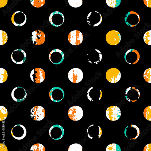 Seamless universal pattern. Grunge texture. Polka dots