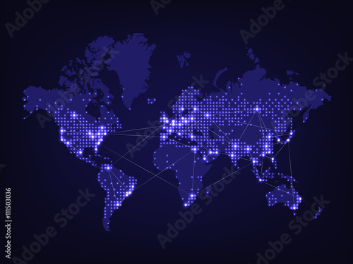 Night world map
