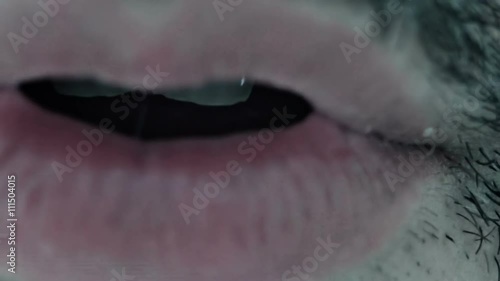 Man mouth and eye macro timelapse
