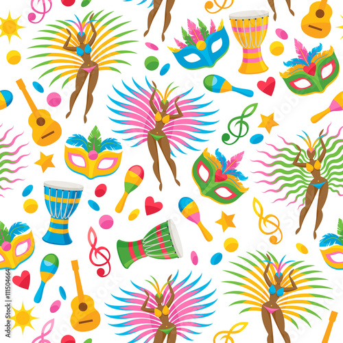 Brazilian carnival background vector illustration.