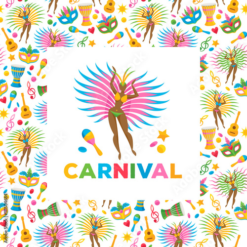 Brazilian carnival background vector illustration.
