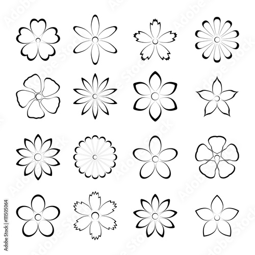 Fototapeta Naklejka Na Ścianę i Meble -  Flower bud set, vector illustration