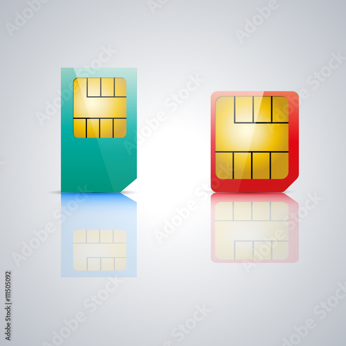 Set SIM card, vector illustration.