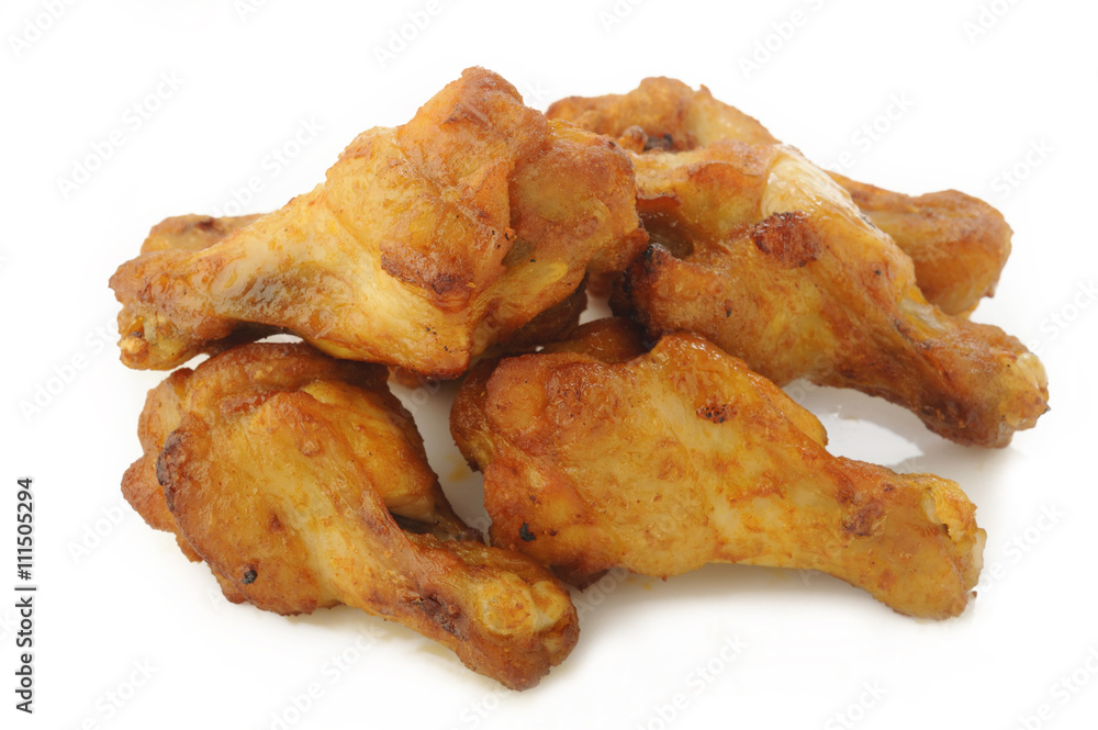 grilled new orlean chicken wing on white background grilled new orlean chicken wing on white background