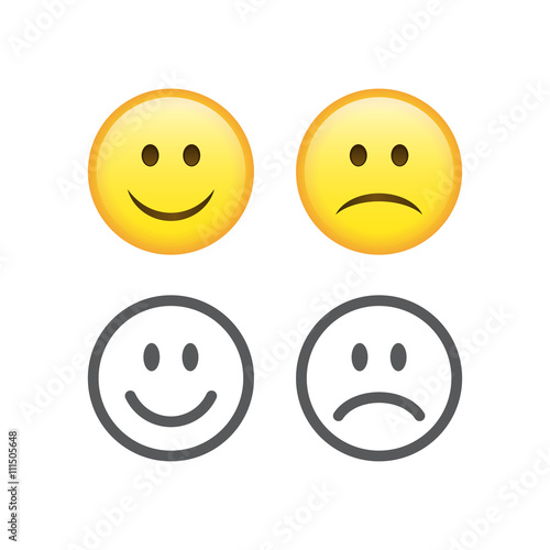 Happy and sad emoticons