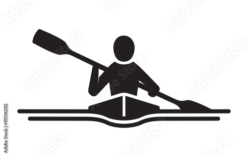 Kayaking vector icon