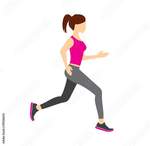 Running girl vector illustration © branchecarica