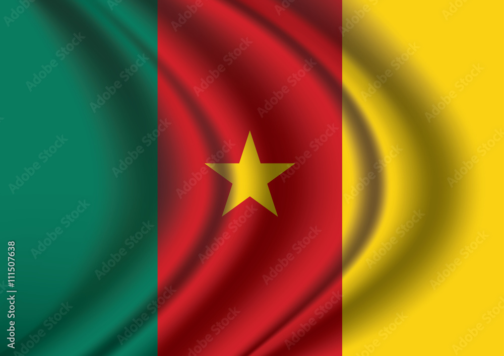 Vector of Cameroon flag blowing in the wind. Vector of Cameroon flag blowing in the wind.
