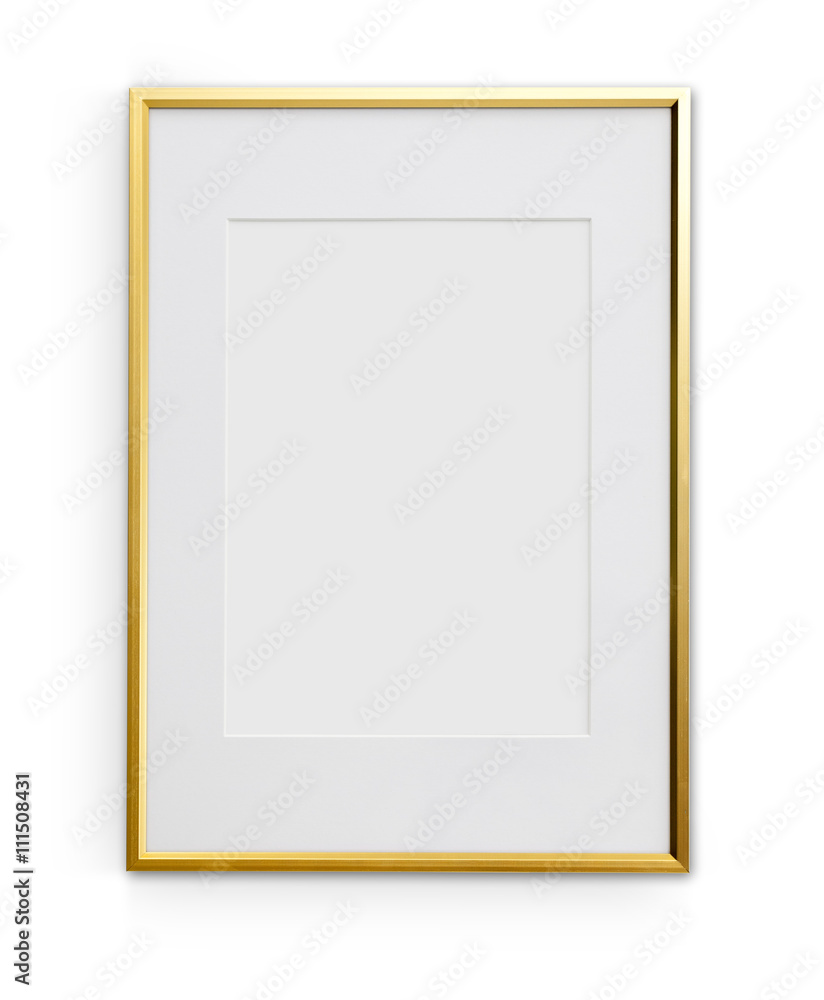 Thin Golden Frame With Clipping Path Thin Golden Frame With Clipping Path