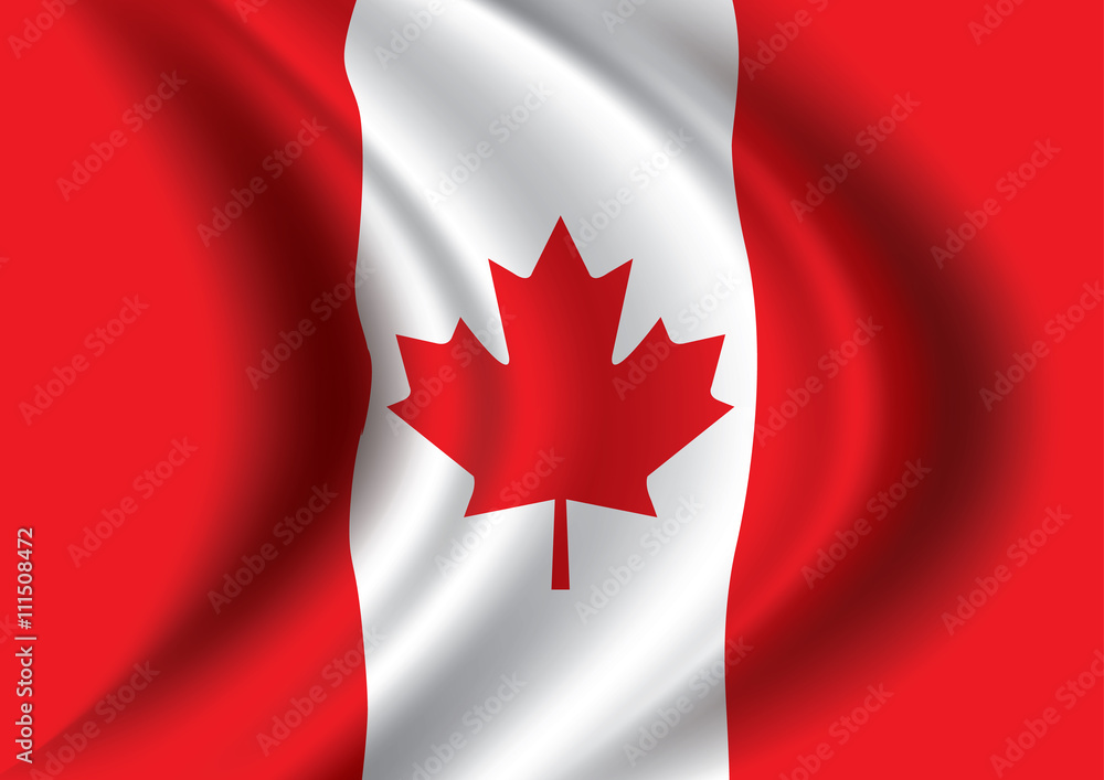 Vector Canada flag blowing in the wind Vector Canada flag blowing in the wind