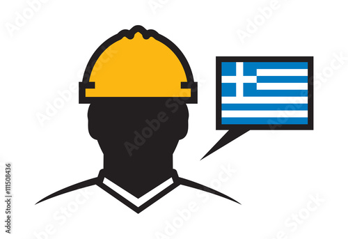Greek contractor vector icon