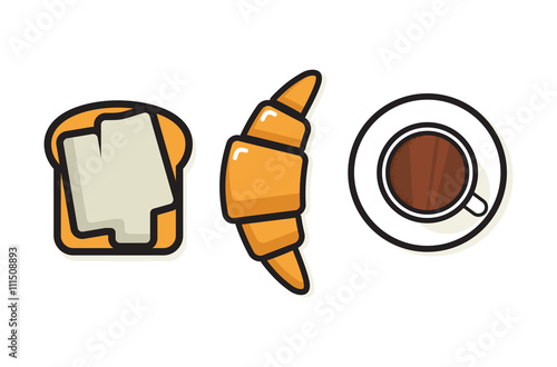 Bakery icons and coffee