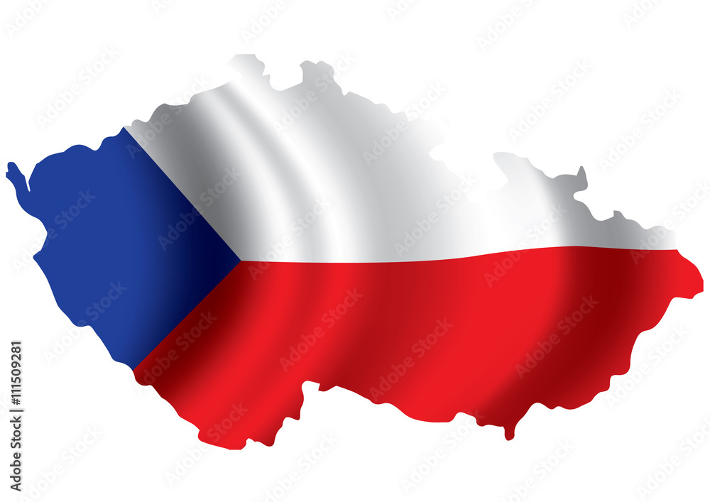 Vector Czech Republic flag blowing in the wind in Czech Republic Vector Czech Republic flag blowing in the wind in Czech Republic