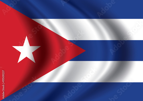 Vector Cuba flag blowing in the wind