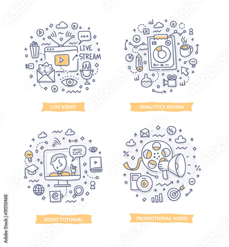 Video Marketing Doodle Illustrations