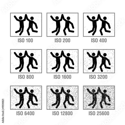 Photography cheat sheet in icons, ISO