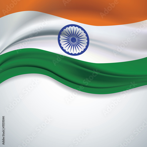 Vector India flag blowing in the wind.