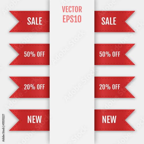 Set of isolated ribbons. Web bookmarks for you text. Vector illustration