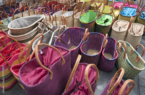 Woven baskets on the market