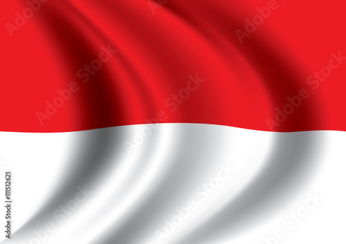 Vector Monaca flag blowing in the wind