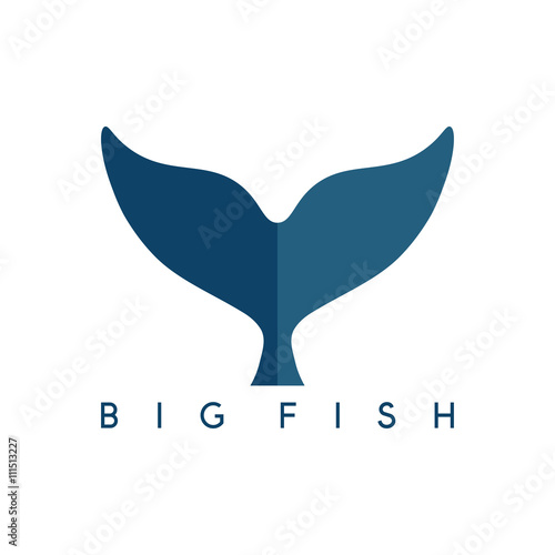 abstract vector design template of whale tail