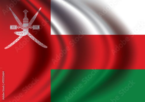 Vector of  oman flag blowing in the wind.