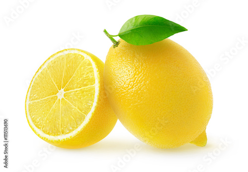 Isolated cut lemons
