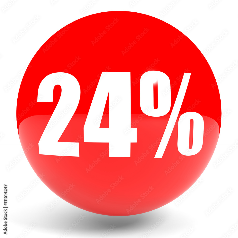 Discount 24 percent off. 3D illustration. Discount 24 percent off. 3D illustration.
