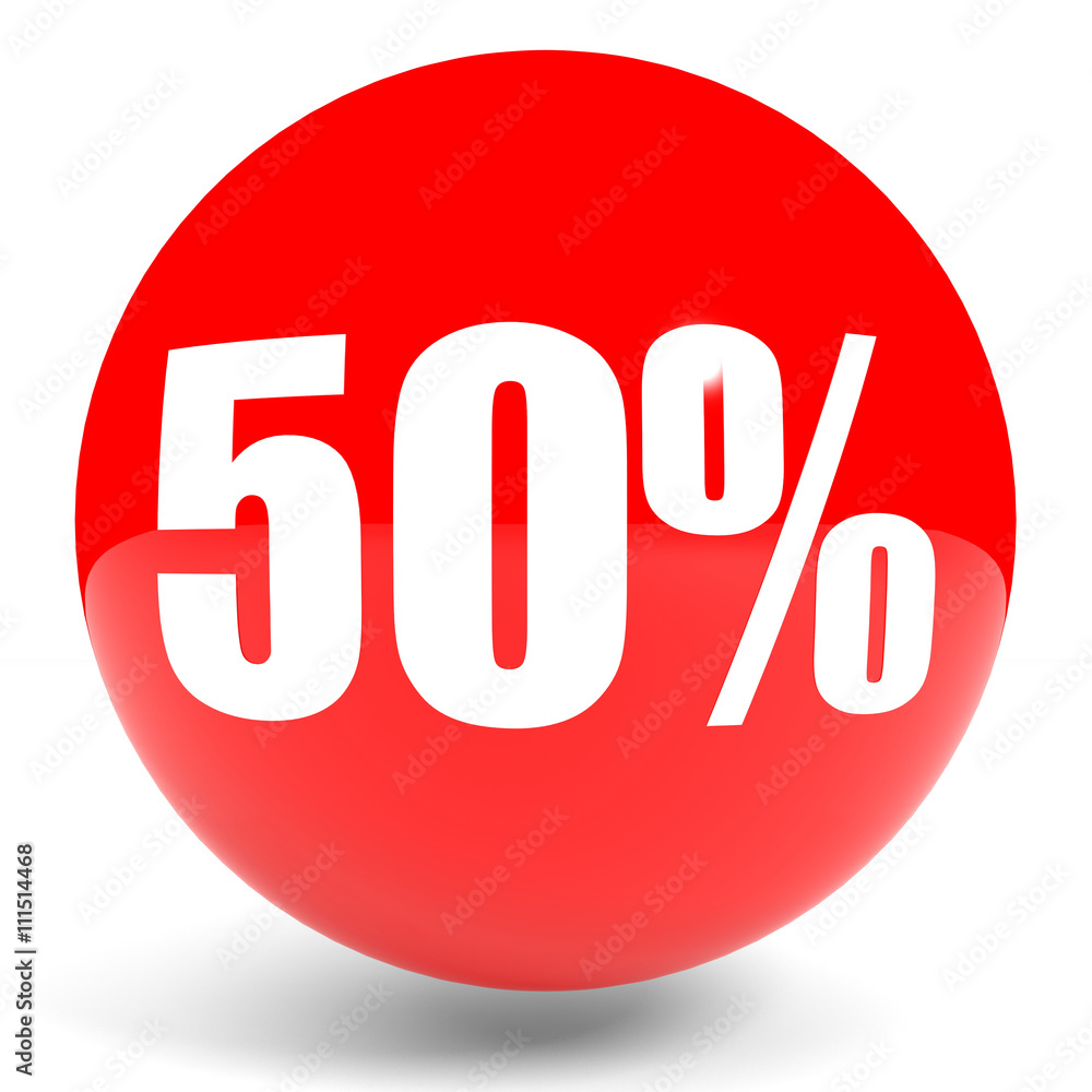 Discount 50 percent off. 3D illustration. Discount 50 percent off. 3D illustration.