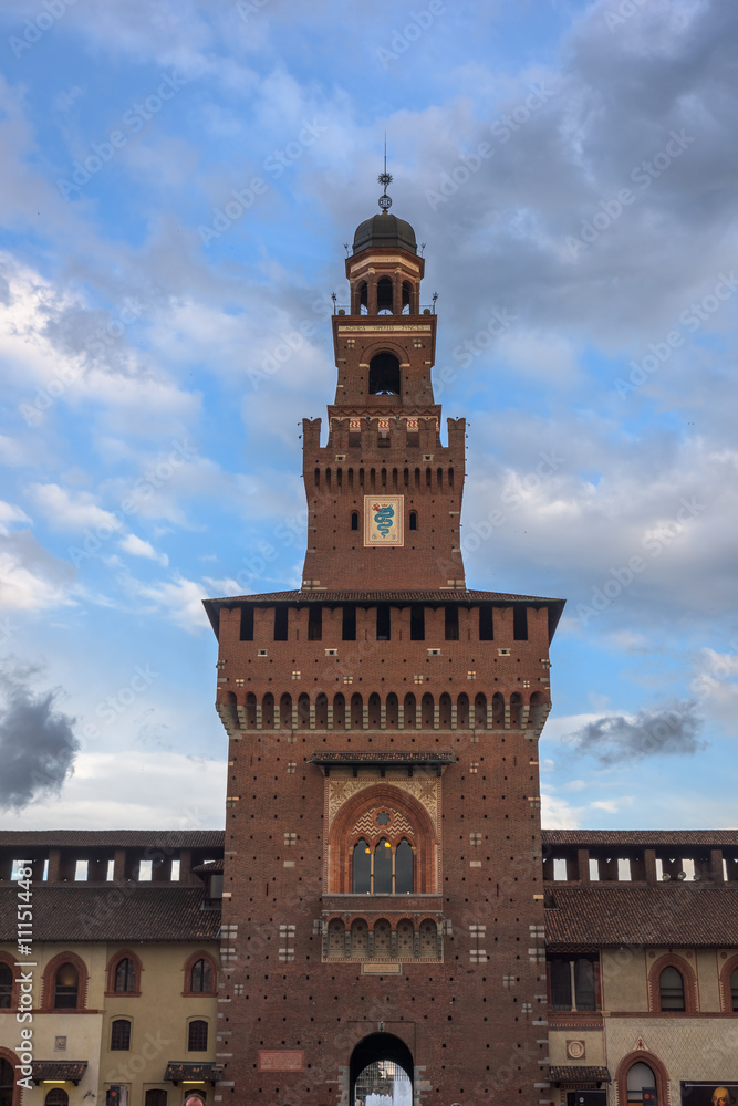 Sforza castle tower Milan