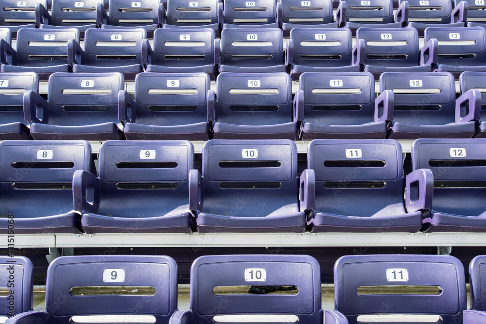 Fototapeta premium Purple Stadium Seats Straight On
