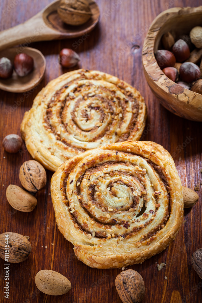 Fototapeta premium Homemade nut pastry