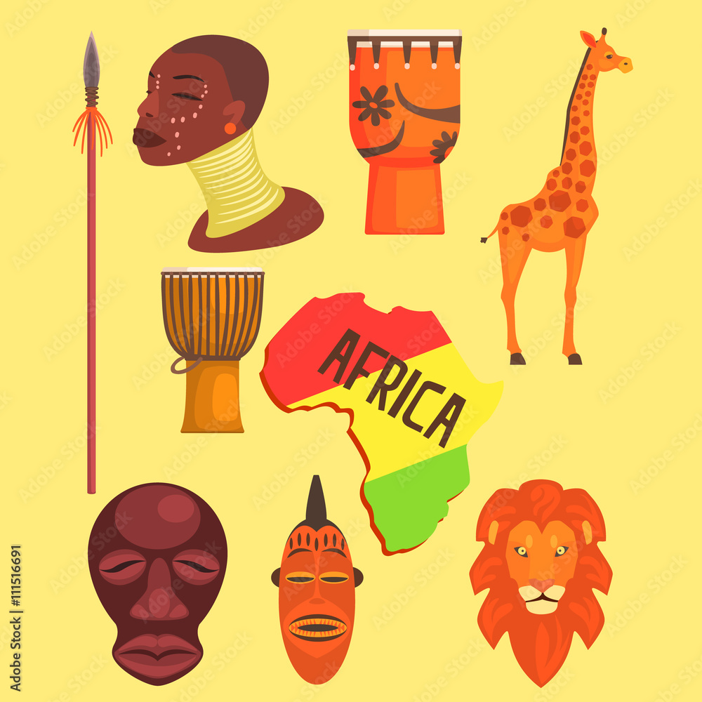 Fototapeta premium African Symbols Set