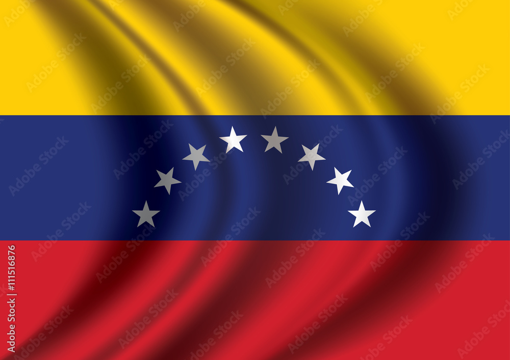 Vector of Venezuela flag blowing in the wind. Vector of Venezuela flag blowing in the wind.