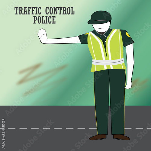Traffic police in action on road.