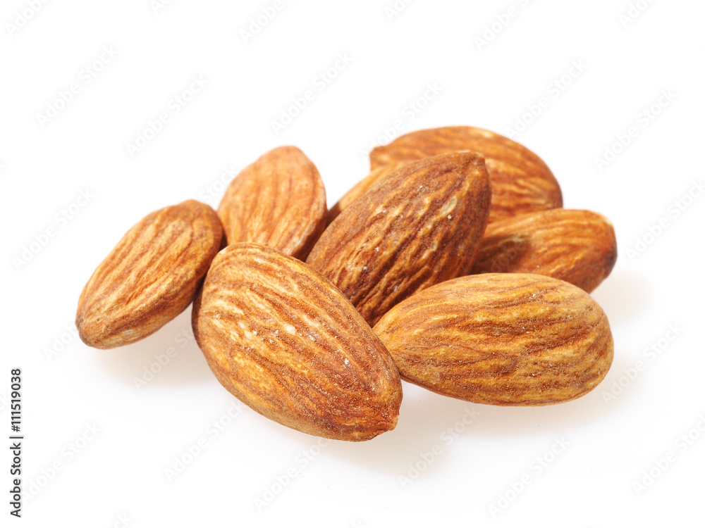 almonds isolated on white background almonds isolated on white background