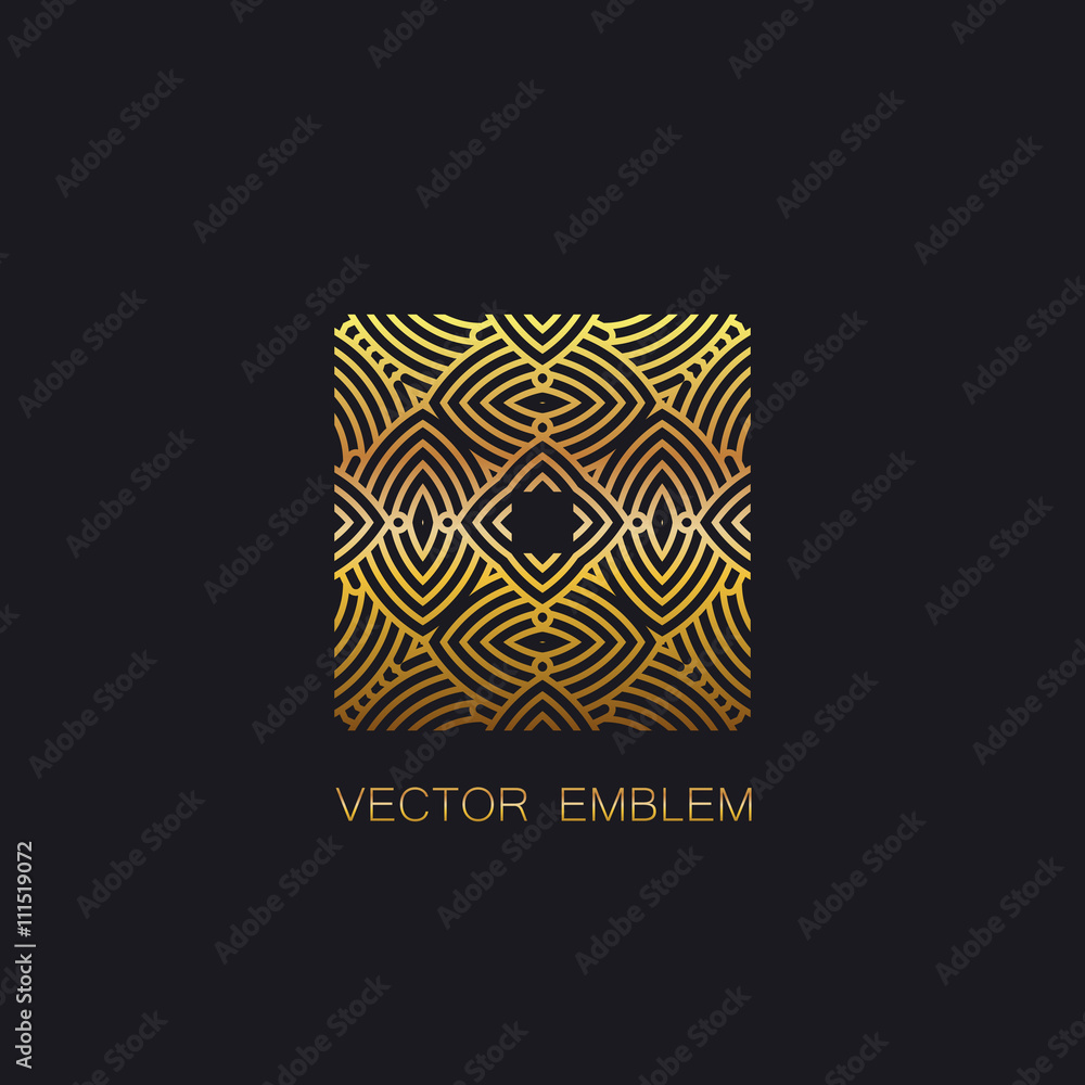 Obraz premium art-deco golden emblem