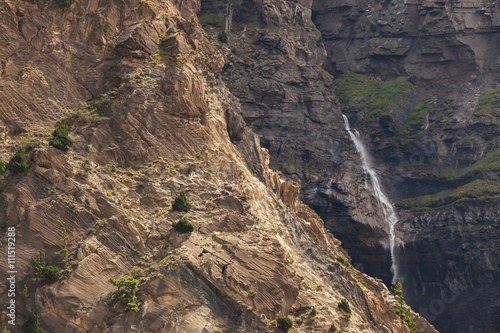 Waterfalls in Annapurna Range Himalaya mountains, Nepal.
