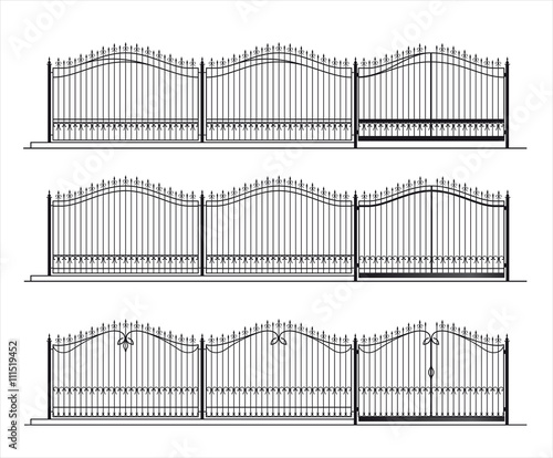 Illustration of the different designs of fences