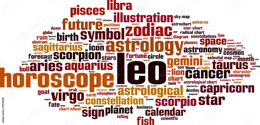 Obraz premium Leo word cloud concept. Vector illustration