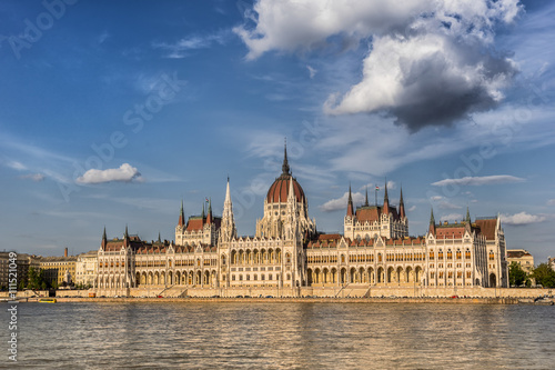 The Hungarian Parliament on the Danube River in Budapest