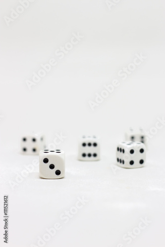 Dice on white background