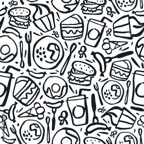 Fast food seamless pattern