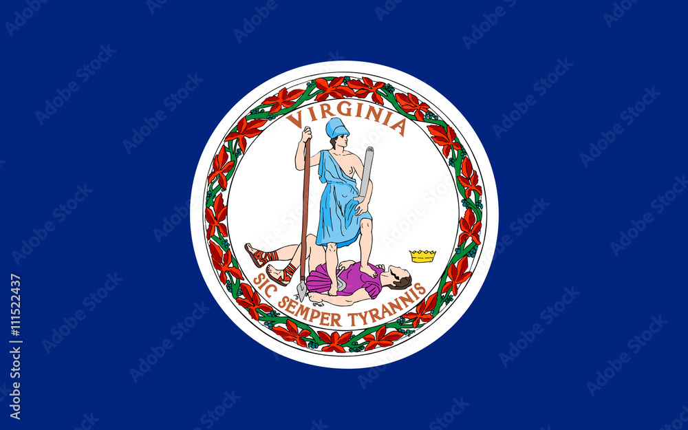 Naklejka premium Flag of Virginia, USA